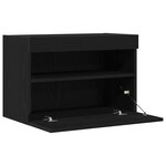 Meuble TV vidaXL avec éclairage LED Chêne noir 60x30x40 cm