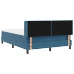 vidaXL Lit à ressorts avec matelas Bleu foncé 190 x 140 cm Polyester