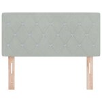 vidaXL Tête de lit en velours gris clair avec boutons en cristal - 100 cm