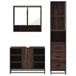 vidaXL Ensemble de meubles de salle de bain 3 Pièces chêne marron
