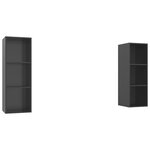 vidaXL Meubles TV muraux 2 Pièces Gris brillant Bois d'ingénierie