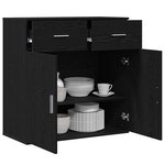 vidaXL Buffet avec tiroir Chêne noir 79 x 38 x 80 cm Bois d'ingénierie