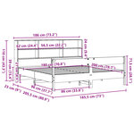 vidaXL Lit bibliothèque sans matelas cire marron 180x200 cm pin massif