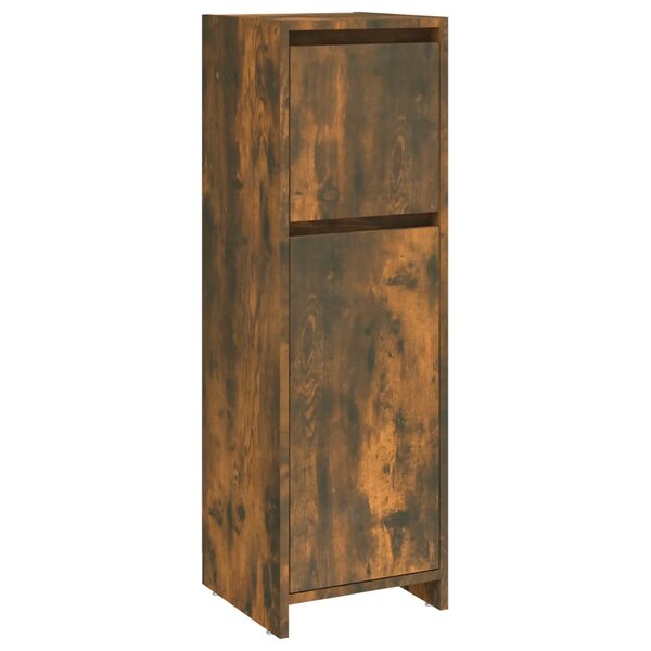 vidaXL Armoire de bain Chêne fumé 30x30x95 cm Bois d'ingénierie