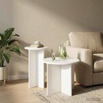 vidaXL Ensemble de tables d'appoint avec stockage 2 Pièces Blanc brillant
