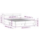 vidaXL Cadre de lit avec tête de lit et LED chêne sonoma 140x200 cm