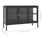 vidaXL Buffet Anthracite 105x35x70 cm Acier et verre