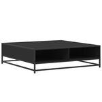 vidaXL Table basse noir 100x100x30 cm bois d'ingénierie et métal