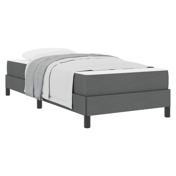 vidaXL Lit à ressorts avec matelas Gris foncé 90 x 200 cm tissu