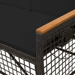 vidaXL Ensemble de canapés inclinables de jardin Noir polyrotin