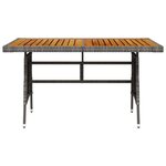 vidaXL Table de jardin Gris 130x70x72 cm Résine tressée et acacia