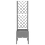 vidaXL Jardinière avec treillis gris clair 40x40x142 cm PP