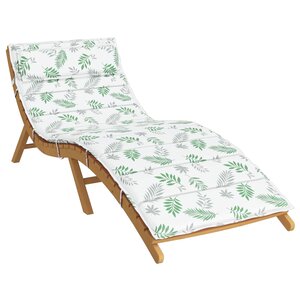 vidaXL Coussin de transat ensoleillé Blanc et vert 178 x 60 x 4 cm