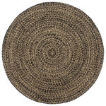 vidaXL Tapis fait à la main Jute Noir et marron 210 cm