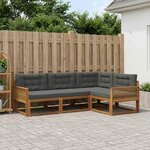vidaXL Ensemble de canapés d'extérieur 4 Pièces Naturel et Anthracite