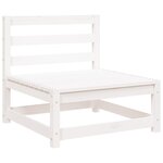vidaXL Canapé de jardin 3 places blanc bois de pin massif