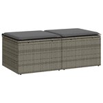 vidaXL Salon de jardin 2 Pièces avec coussins gris résine tressée acacia