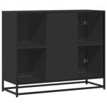 vidaXL Buffet noir 92x35x76 cm bois d’ingénierie