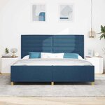 vidaXL Cadre de lit avec tête de lit Bleu 200 x 200 cm tissu