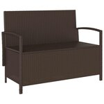 VidaXL Banc de rangement de jardin avec coussin marron polyrotin