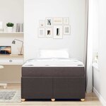 vidaXL Cadre de lit avec matelas Marron foncé 120 x 200 cm tissu