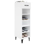 vidaXL Armoire à chaussure Blanc brillant 30x35x105 cm Bois ingénierie