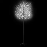 vidaXL Sapin de Noël 220 LED blanc froid Cerisier en fleurs 220 cm