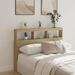 vidaXL Armoire tête de lit avec LED chêne sonoma 140x17x102 cm