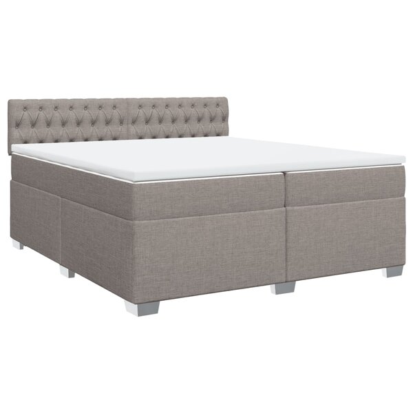 vidaXL Sommier à lattes de lit avec matelas Taupe 200x200 cm Tissu