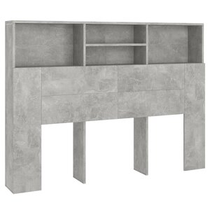 vidaXL Armoire de tête de lit Gris béton 140x19x103 5 cm