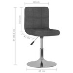 vidaXL Chaise pivotante à manger Gris foncé Tissu