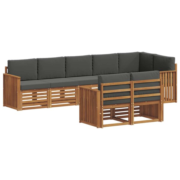 vidaXL Ensembles de canapés avec coussin 8 Pièces Naturel et Anthracite