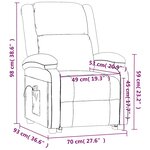 vidaXL Fauteuil de massage Crème Velours