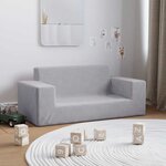 vidaXL Canapé pour enfants à 2 places Gris clair Peluche douce