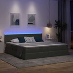 vidaXL Lit avec des lumières à LED Gris foncé 200 x 200 cm tissu