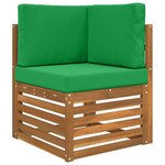 vidaXL Coussin de canapé d'extérieur 3 Pièces Vert Polyester