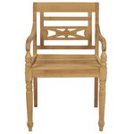 vidaXL Chaises Batavia lot de 2 et coussins verts Bois de teck massif