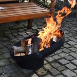 Esschert Design Vasque à feu inclinée Noir Acier FF402