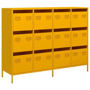 vidaXL Buffet jaune moutarde 135x39x103 5 cm acier laminé à froid