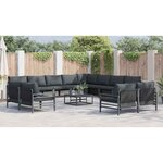 vidaXL Ensemble de canapé de jardin 12 Pièces Anthracite Acier