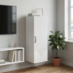 vidaXL Armoire Murale Blanc 33 x 34 5 x 90 cm Bois d'ingénierie