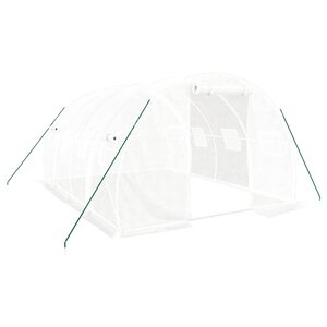 vidaXL Serre avec cadre en acier Blanc 12 m² 4x3x2 m
