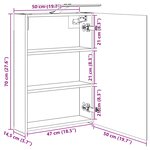 vidaXL Armoire Miroir de Salle de Bain Gris Sonoma 50 x 14 5 x 70 cm