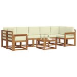 vidaXL Ensemble de canapés d'extérieur 8 pc Naturel et Crème