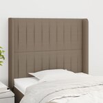 vidaXL Tête de lit avec oreilles Taupe 93x16x118/128 cm Tissu