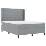 Lit à ressort vidaXL avec matelas gris clair 140x200 cm en tissu