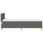 vidaXL Lit avec sommier & matelas LED gris foncé 100x200 cm tissu