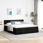 VidaXL Cadre de lit ottoman avec matelas noir 180x200 cm tissu