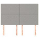 vidaXL Tête de lit Gris clair 144 x 5 x 118/128 cm Tissu