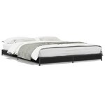 vidaXL Cadre de lit sans matelas noir 135x190 cm